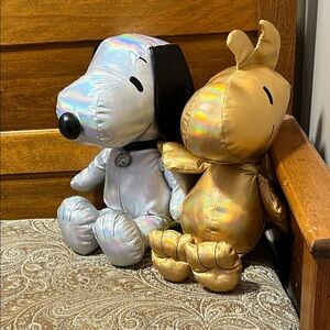 NWT Peanuts Snoopy and Woodstock Metallic Plush 75 Years
